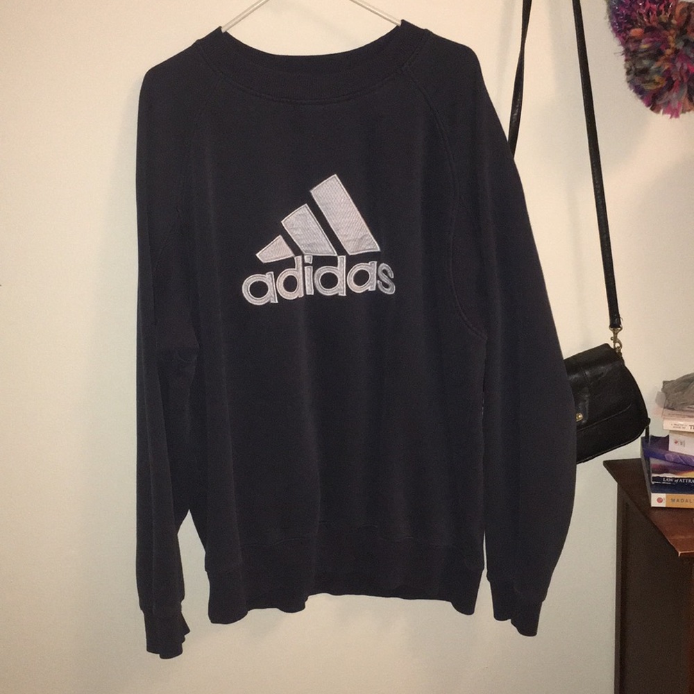 NAVY BLUE ADIDAS CREWNECK